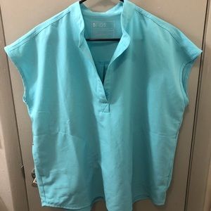 FIGS Rafaella Neon Blue scrub top. Size Medium.